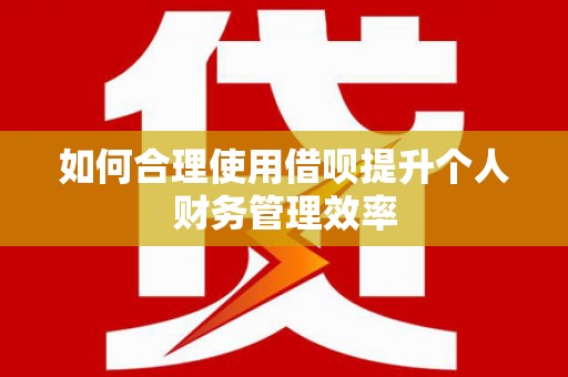 柯桥如何合理使用借呗提升个人财务管理效率