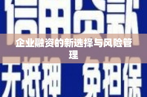 柯桥企业融资的新选择与风险管理